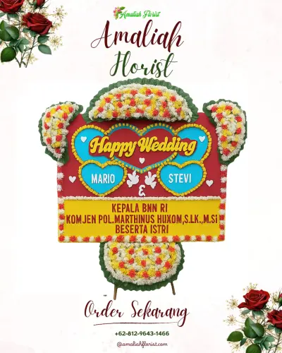 Karangan Papan Bunga Pernikahan di Bara Baraya